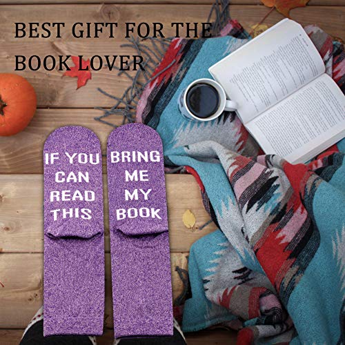 GJTIM Funny Reading Book Theme Socks If You Can Read This Bring Me My Book Reading Lover Gift for Her (Bring Me My Book)