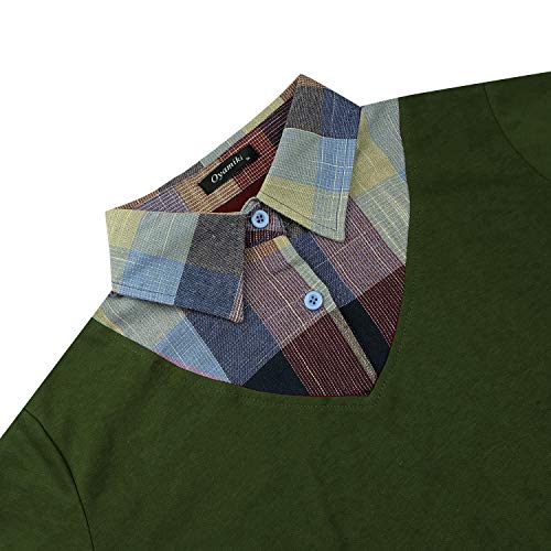 Oyamiki Women's Casual Collared Curved Hem 2 in 1 Pullover Tops