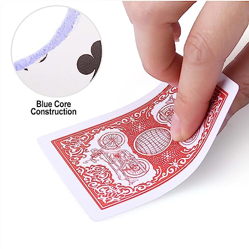 LotFancy Playing Cards, 2 Pack, Decks of Cards, Poker Size Standard Index, for Blackjack, Euchre, Canasta Card Game, Casino Grade Poker Cards, Blue and Red