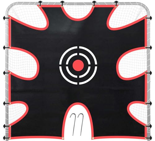 Doubleriver Lacrosse Goal Target Lacrosse Target for Goal 6x6FT Lacrosse Goal Shooting Target with 9-Pocket Practice Accuracy Circle
