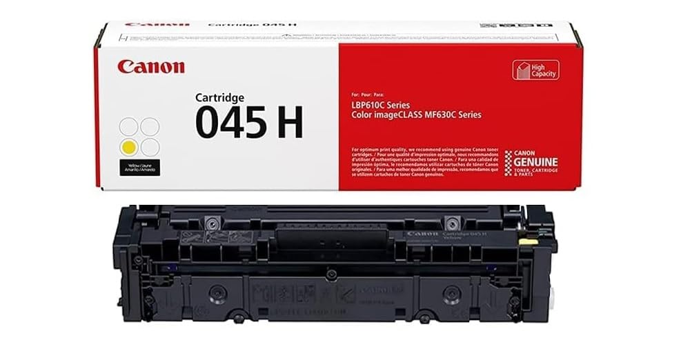Canon 045H Toner Cartridge High Yield Kit B for MF630 Series & LBP612Cdw Printers, Yields 2200 Sheets - Includes Yellow/Magenta/Cyan/Black