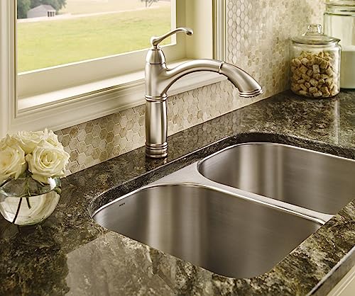 Moen 7295SRS Brantford One-Handle Pullout Kitchen Faucet Featuring Power Clean and Reflex, Spot Resist Stainless