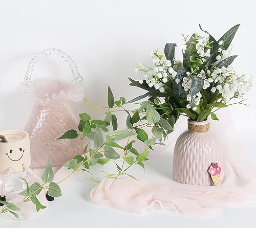 SDEERIT White Artificial Greenery Spray, 20PCS Artificial Filler Plants with 6 Kinds of Eucalyptus Greenery Centerpieces for Tables Fake Plants for DIY Wedding Bouquet Table Centerpieces (White)