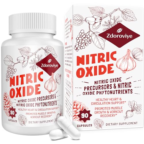 Nitric Oxide Supplement for Men, Nitric Oxide Precursor & Nitric Oxide Phytonutrients Complex - 90 Capsules (1 Bottle)