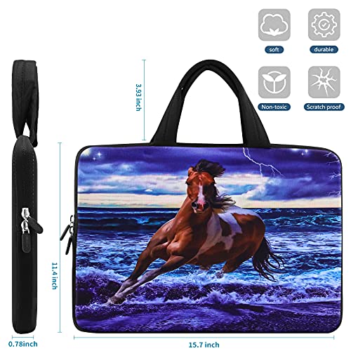 iColor 14 15 15.4 15.6 inch Laptop Bag Case Handle chromebook case Sleeve Computer Protect Case Pouch Holder Notebook Sleeve Neoprene Chromebook Cover Soft Carring Travel Case Blue Sea Turtle ICB-24