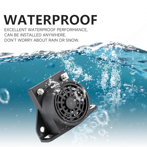 Car Back-up Alarm, 110dB 12V-48V DC Waterproof Industrial Heavy-Duty Backup Reverse Warning Alarm with Super Loud Beeper Tone for Truck Van Freight Car Lorry Heavy Vehicles banhao