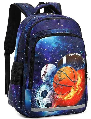 LEDAOU Kids Preschool Backpack Girls Kindergarten BookBag Elementary Waterproof Galaxy School Bag 7 Pockets with Chest Strap(Balls Starry Sky)