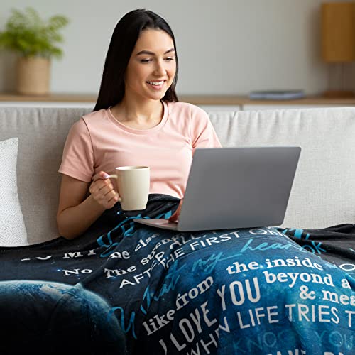 Gift for My Daughter Blanket from Mom as Birthday Present I Love You Letter to Her, Ultra-Soft Flannel Fleece Light Weight Bed Throw (50x40'', Daughter Gift)