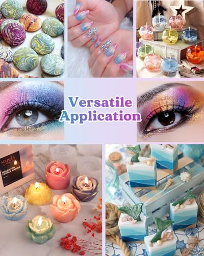LET'S RESIN 36 Colors Mica Powder, Mica Pigment Powder for Epoxy Resin/UV Resin, Natural Colorant Dye for Soap/Candle Making, Lip Gloss,Nail Polish, Slime and Bath Bomb