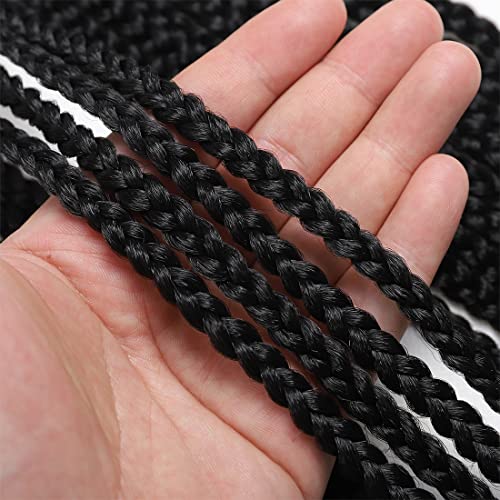 Crochet Box Braids Hair pre looped Goddess Box Braids Crochet Braiding Hair 7 Packs Crochet Box Braids 3x Box Braids Crochet Hair (18 inch, TGRAY)