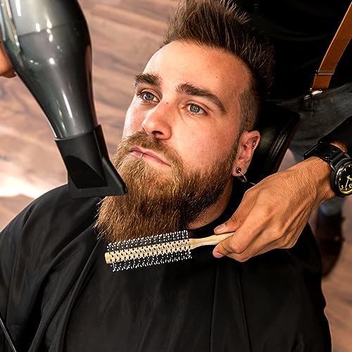 BESTOOL Small Round Brush for Short and Medium Hair, Round Hair Brushes for Blow Drying, Men Beard Round Brush, Professional Round Styling Brush for Smoothing, Curls, Bangs (Natural)