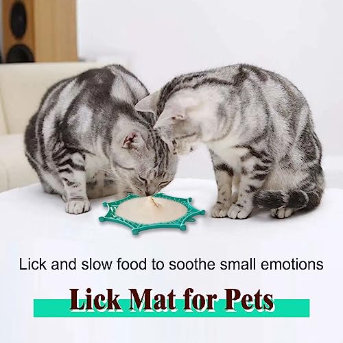Wet and Dry Lick Mat for Dog and Cat with Suction Cups 2 in 1 Slow Feeder Bowl Licking Mat Peanut Butter Lick Pad for Dog Anxiety Relief Cat Boredom Reducer Perfect for Bathing Grooming