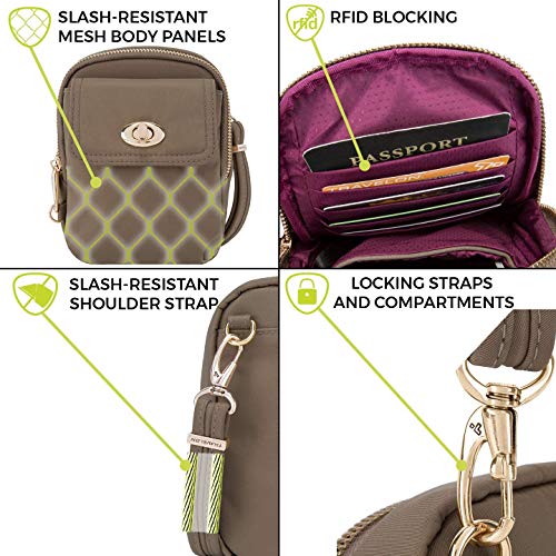 Travelon Anti-Theft Tailored Crossbody Phone Pouch, Onyx
