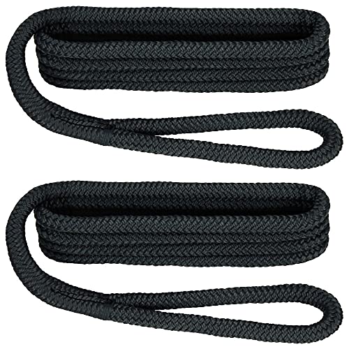 Extreme Max 3006.3398 BoatTector Premium Double Braid Nylon Fender Line Value 4-Pack - 3/8" x 6', White