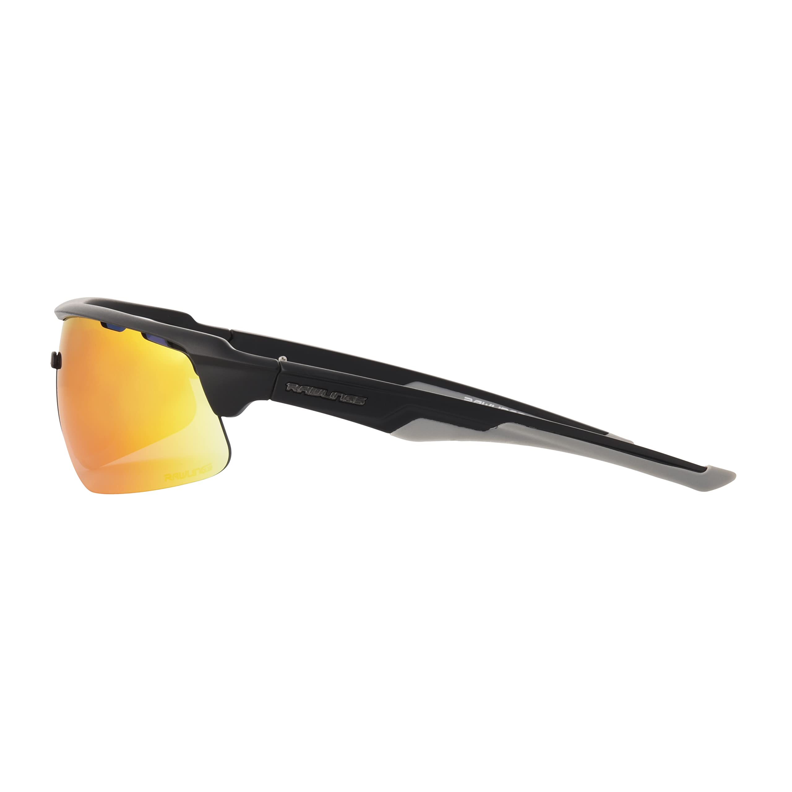 Rawlings Change Up Spotter Youth Baseball Sunglasses, Matte Black/Red Mirror, 64mm