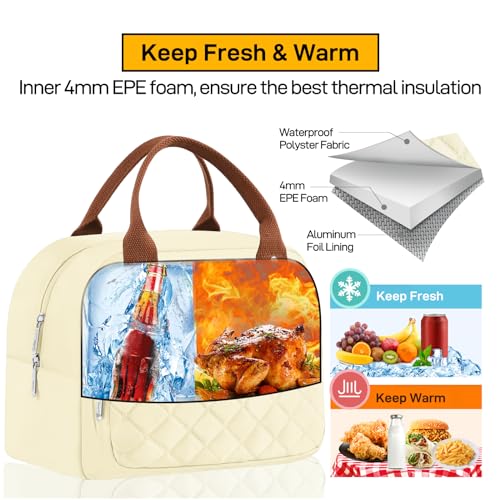 Buringer HOMESPON Lunch Bag for Woman Man Adults with Front Pocket Insulated Lunch Tote Lunch Box Container for Work Picnic or Travel(Black)