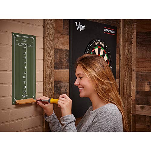 Viper Chalk Scoreboard: Cricket and 01 Dart Games, Green, 15.5" H x 8" W