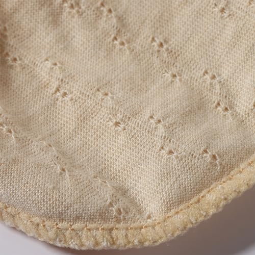 MOMSMENU Newborn Mittens No Scratch 100% Organic Cotton Mitts Baby Boy Girl Neutral With String 0-12 months 3 Packs Beige