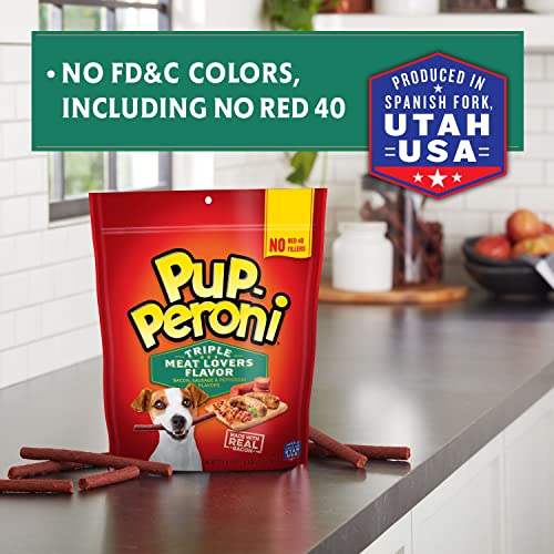 Pup-Peroni Dog Treats, Triple Meat Lovers Flavor, 22.5 Ounce, Bacon, Sausage and Pepperoni, No Red 40 or Fillers