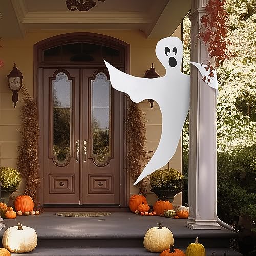 JOYIN 53” Halloween Bendable Tree Wrap Ghost Decoration for Halloween Outdoor, Lawn Decor, Tree, Pilar Decorations, Ghost Party Supplies