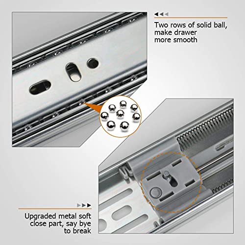 LONTAN 1 Pair 12 Inch Side/Rear Mount Soft Close Drawer Slides 9.76" Extension 3 FOLD Drawer Glides - 4502S3-12 Drawer Slides Bottom Mount Heavy Duty 100 LB Drawer Runners