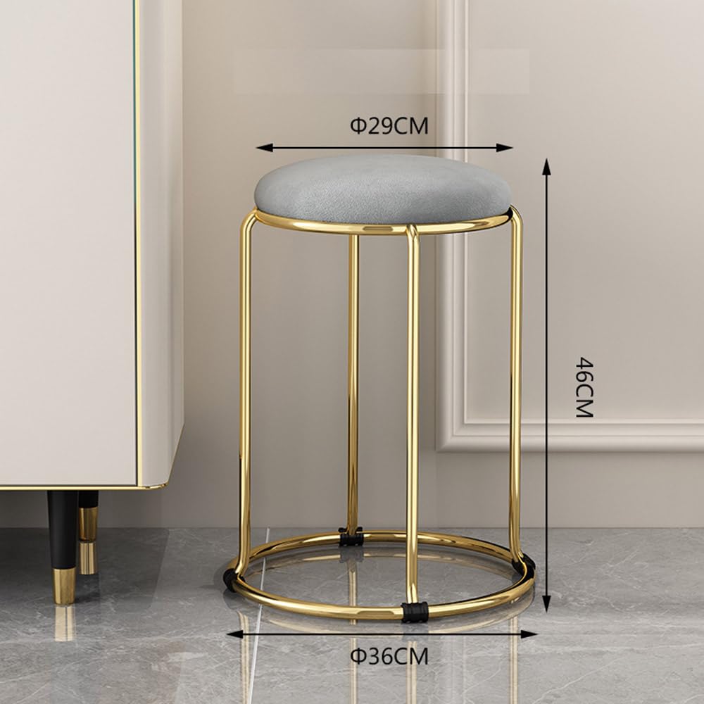 MOGUOBIN Velvet Bar Stool Backless Bar Stools Counter Stools Vanity Stools Salon Backless bar stools Round Stool Stackable Round Chairs Dining Chairs Set of 5 Pack,for Dinning,Kitchen,Salon,Semina.