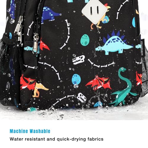 STEAMEDBUN Kids Backpack for Boys 4-6: Boys Backpack - Toddler Preschool Backpack - Dinosaur Backpack for Kids Black
