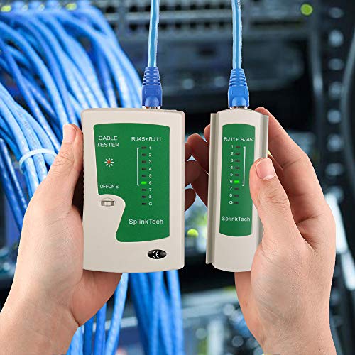 Solsop Pass Through RJ45 Crimp Tool Kit All-in-One Ethernet Crimper Cat7 Cat6 Cat5 Crimping Tool with Network Cable Tester, 50-Pack Cat6 RJ45 Pass Through Connector, 50-Pack Connector Boots