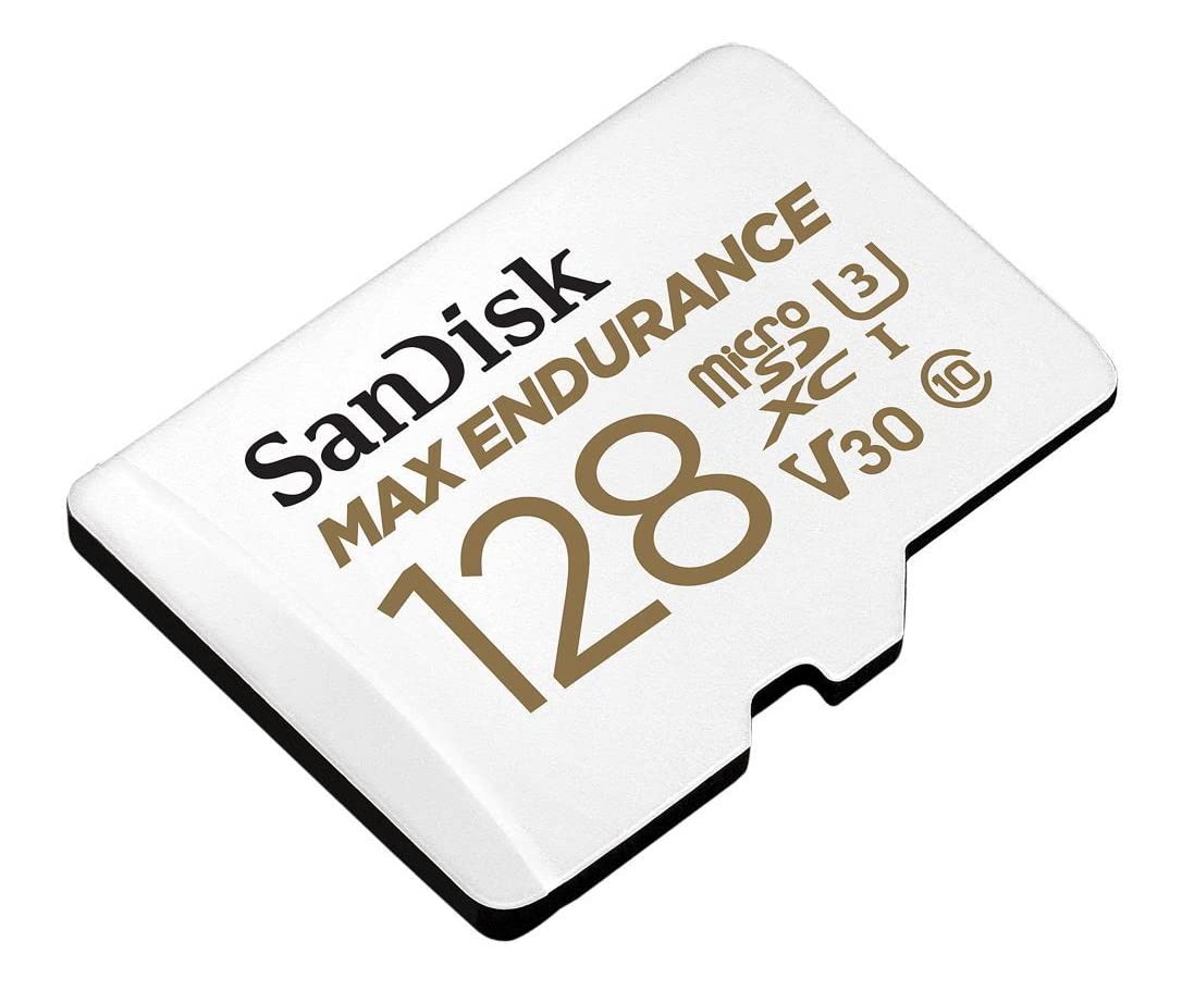 SANDISK 128GB MAX Endurance microSDXC Card with Adapter for Home Security Cameras and Dash cams - C10, U3, V30, 4K UHD, Micro SD Card - SDSQQVR-128G-GN6IA
