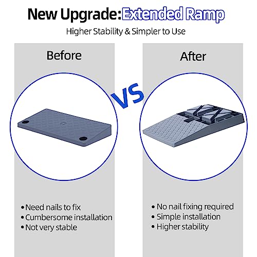 Homeon Wheels RV Leveling Blocks, One Top Tire Wheel Chock and 9 Pack Interlocking Leveling Blocks with Carrying Bag, Heavy Duty Camper Leveling Blocks and Chocks Anti-Slip Pads Design (Gray)