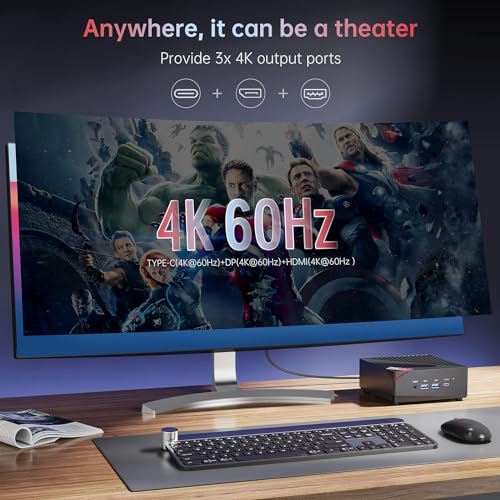 ACEMAGICIAN Mini PC AMD Ryzen 7 5700U, Dual Channel Mini Gaming PC 16GB DDR4 512GB SSD, Mini Computers Micro Desktop PC Support 4K Triple Display/WiFi6/BT5.2/Gaming/Office/Home