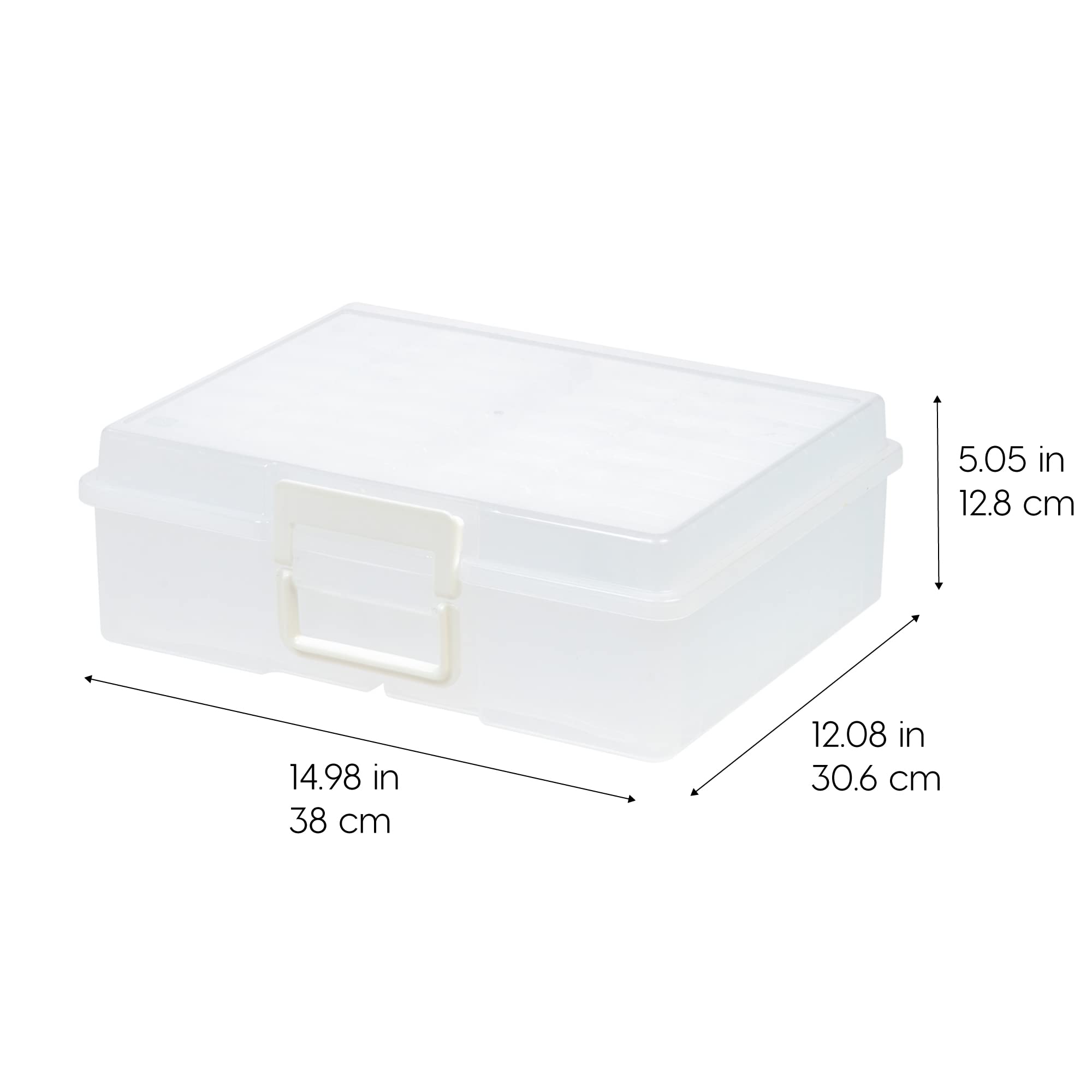 IRIS USA 4"x 6" Photo Storage Box Container Keeper Organizer, 1-Pack, Main Container with 16 Organization Cases for Pictures Crafts Scrapbooking Stationery, Protection Organization, Clear