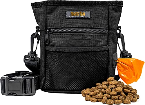 Mighty Paw Dog Treat Pouch | No Spill Magenetic Clasp - Hands-Free Pouches for Training - Pets Training Treat Pouches for Dog Walks - Pet Bags Pouch - Built in Poop Bag Holder
