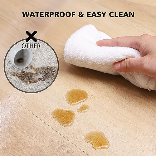 FURKIT Vinyl Floor Mat for Home, Black Waterproof Area Mat for Under Dining Room Table, Sturdy Plastic Rug Protector for Kitchen, Living Room, Yard, Garage, Large Baby Play Mat (3'×5')