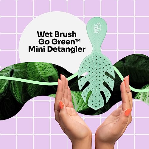 Wet Brush Go Green Mini Detangler, Grey - Detangling Travel Hair Brush - Ultra-Soft IntelliFlex Bristles Glide Through Tangles & Gently Loosens Knots While Minimizing Pain, Split Ends & Breakage
