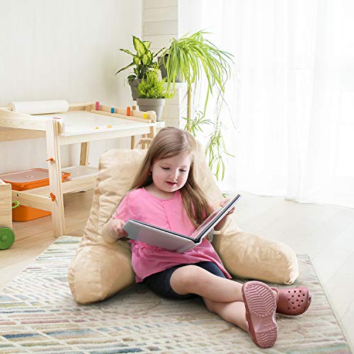 Nestl Reading Pillow Large Bed Pillow, Back Pillow for Sitting in Bed Shredded Memory Foam Chair Pillow, Reading & Bed Rest Pillows Ice Blue Back Pillow for Bed, Bed Chair Arm Pillow with Pockets