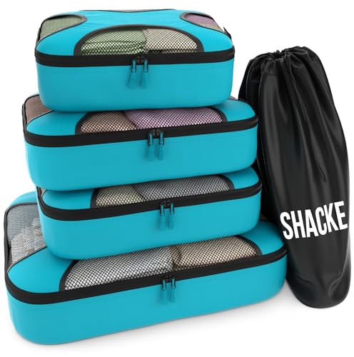 Shacke 8 Set Packing Cubes for Travel Lightweight Luggage Organizer (Navy Blue)
