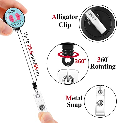 Urine Good Hands,Funny Badge Reel,Retractable ID Card Badge Holder with Alligator Clip,Hospital Badge,Kidney Badge Reel,Medical MD RN Nurse Badge ID,Suitable for Nurses,Doctors,Nursing Students