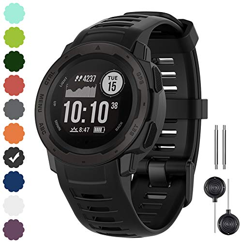 Watbro Bands Compatible with Garmin Instinct Sports GPS, Soft Silicone Adjustable Replacement Wristbands for Garmin Instinct/Instinct Tide/Instinct Tactical