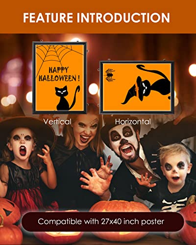 Spolehli Led Poster Frame 16"×24" Snap Frame with Dimmer Switch Illuminated Backlit Movie Poster Frame in Black Adjustable Brightness LED Light Box For Decoration Exhibition Home Theater Advertisement