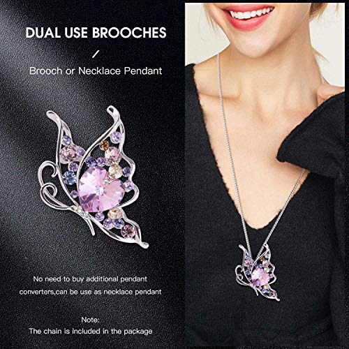 RAINBOW BOX Butterfly Brooch,Purple Crystal with Rhinestone Women's Brooches & Pins