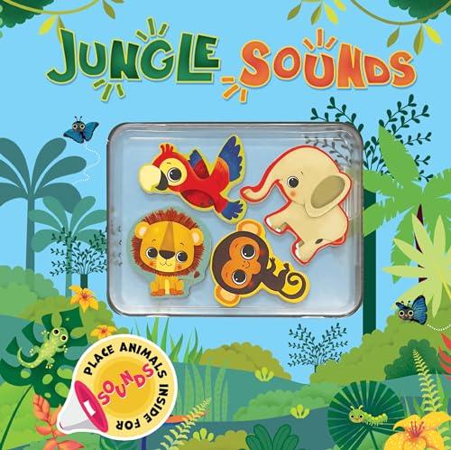 Little Hippo Books Jungle Sounds | Interactive Toddler Books with Sound Puzzle Pieces for Kids | Jungle Sounds Board Books & Kids Books | Jungle Baby Book with Sound