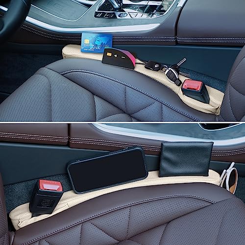 Grathia 2 Pack Leather Seat Gap Filler Universal for Car SUV Truck Fit Organizer Fill The Gap Between Seat and Console Stop Things from Dropping fit to Seat Gaps from 1.1" to 1.5" Width