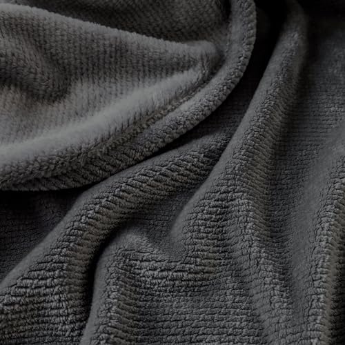 KORBLISS Home Fleece Throw Blanket for Couch, Bed, TV, Party, and Gift - 3D Jacquard Decorative Blankets - Cozy Soft Lightweight Fuzzy Flannel Blanket, All Seasons, 50x60 Inches, Black