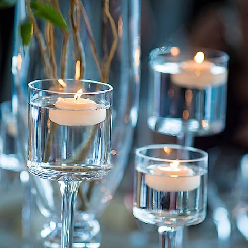 Floating Candles 3 Inch Unscented Dripless Wax 13-15Hours Burning, 12 Pack Wedding Party Candles,for Centerpieces Suitable for Cylindrical Vases,Swimming Pool,Restaurant Decoration(White)