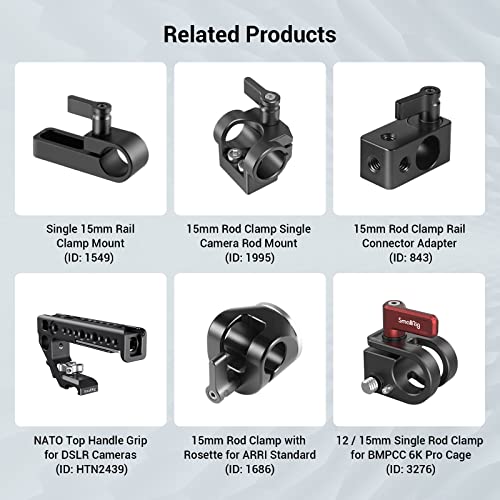 SmallRig15mm Carbon Fiber Rod for 15mm Rod Support System (Non-Thread), 4 inches Long, Pack of 2-1871