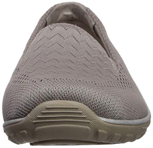 Skechers Women's Reggae Fest-Willows-Wide Loafer Flat, Dark Taupe, 6 W US