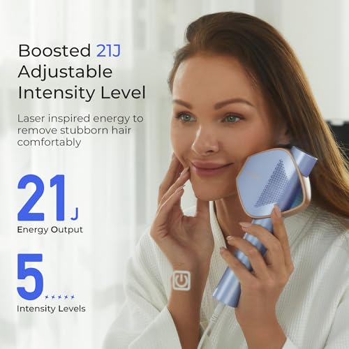 LUBEX Smart Permanent IPL Laser Hair Removal for Woman and Men, Painless Sapphire Ice-Cooling, Alternative to Salon, Bikini Shaver, Facial Epilator for Armpits Back Legs Arms Face Bikini Glow 6 A+