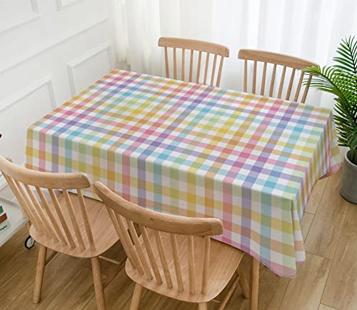 Hafangry Easter Buffalo Check Plaid Tablecloth Gingham Spring Party Decoration Rustic Kitchen Dining Room Table Cover (60" x 60")