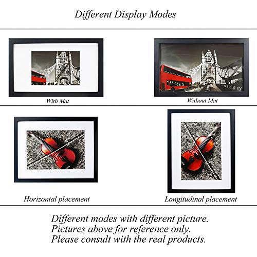 FUNTRESS 11x14 Pictures Frame Display 10.5x13.5 Collages for Wall Hanging Diamond Painting Family Living Room Wooden Photo Frames with Mats (1, 11x14 Black)